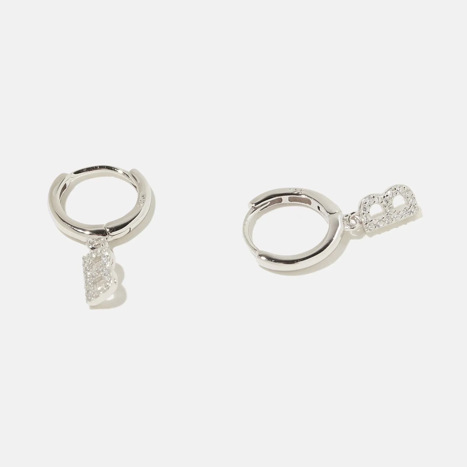 Örhängen äkta silver - hoops, bokstav B 4