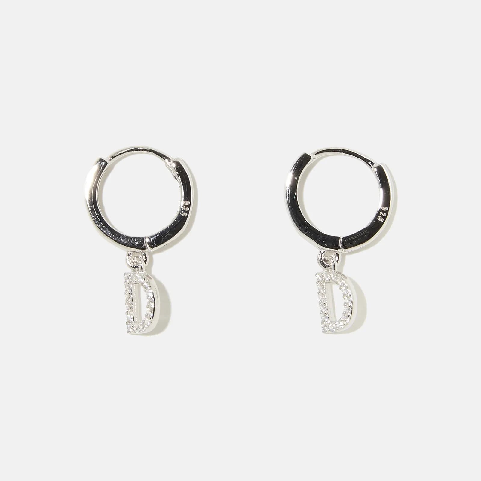 Örhängen äkta silver - hoops, bokstav D