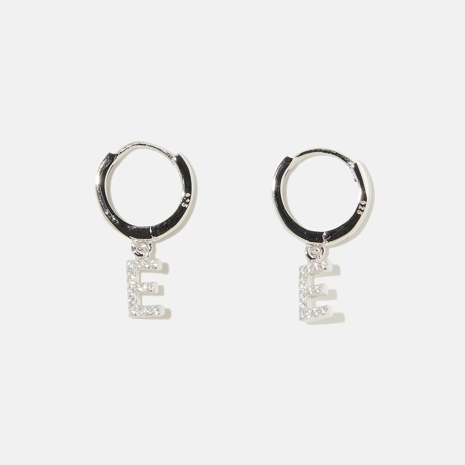 Örhängen äkta silver - hoops, bokstav E