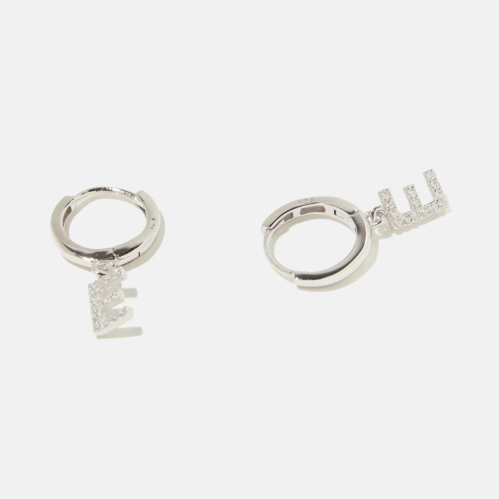 Örhängen äkta silver - hoops, bokstav E 4