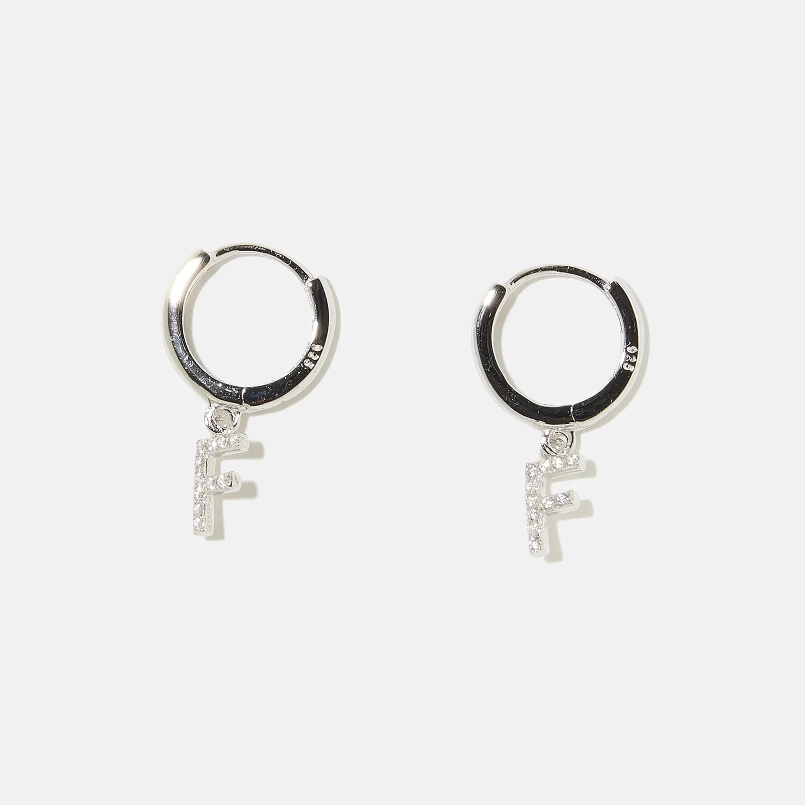 Örhängen äkta silver - hoops, bokstav F
