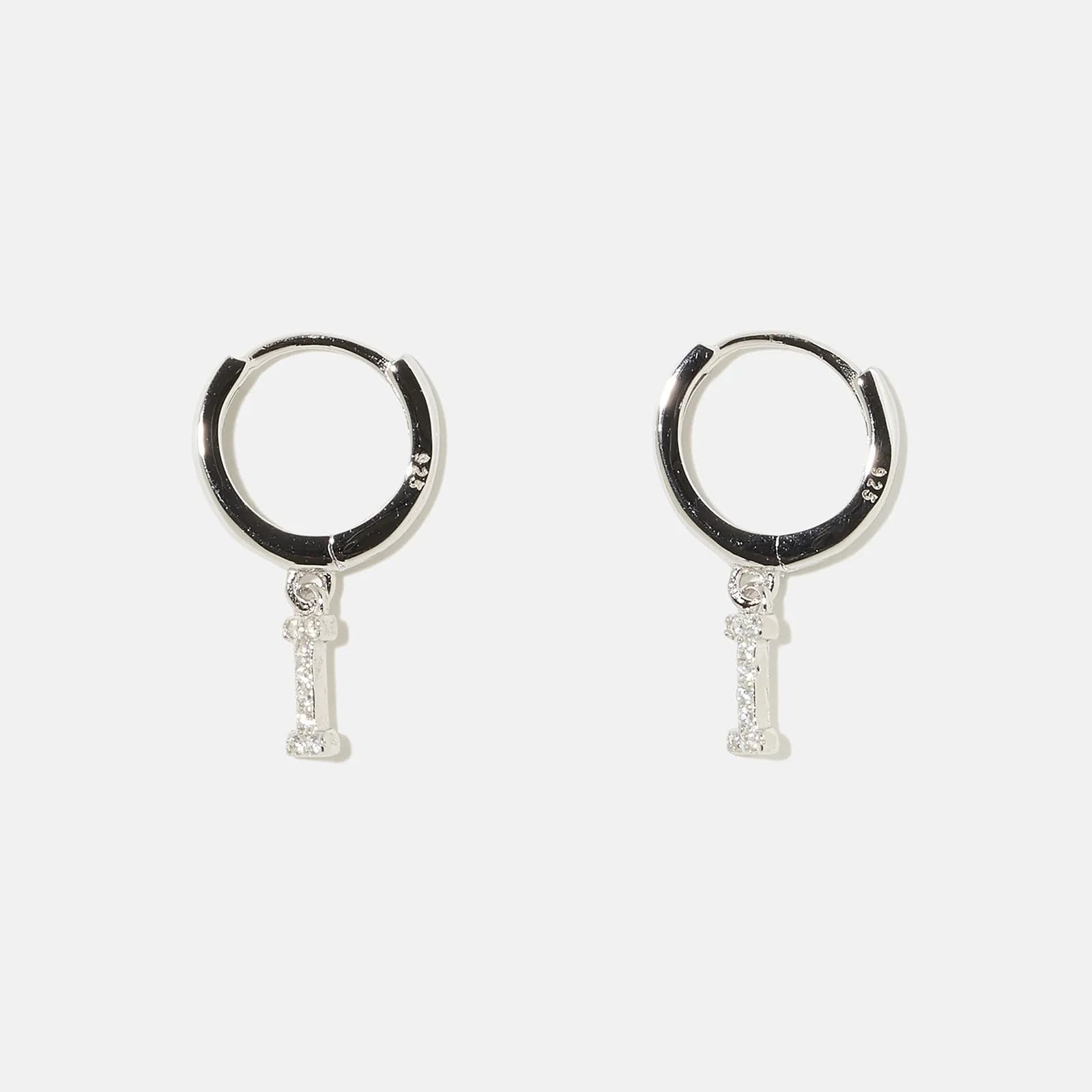 Örhängen äkta silver - hoops, bokstav I