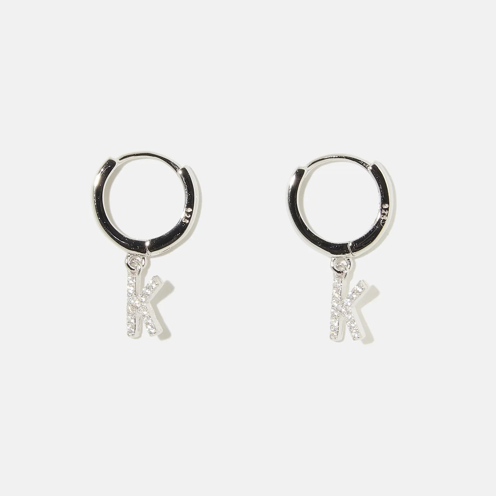 Örhängen äkta silver - hoops, bokstav K
