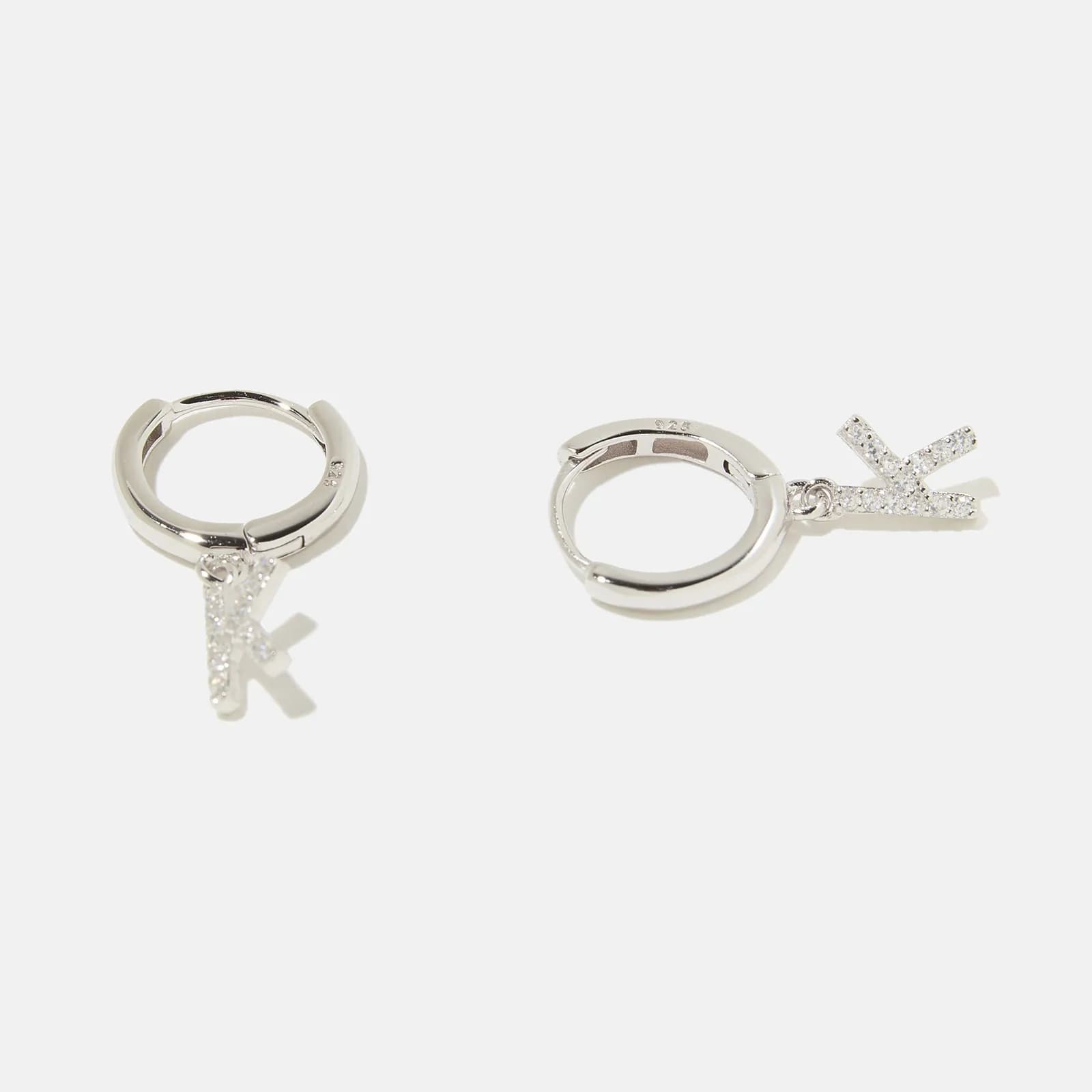 Örhängen äkta silver - hoops, bokstav K 4