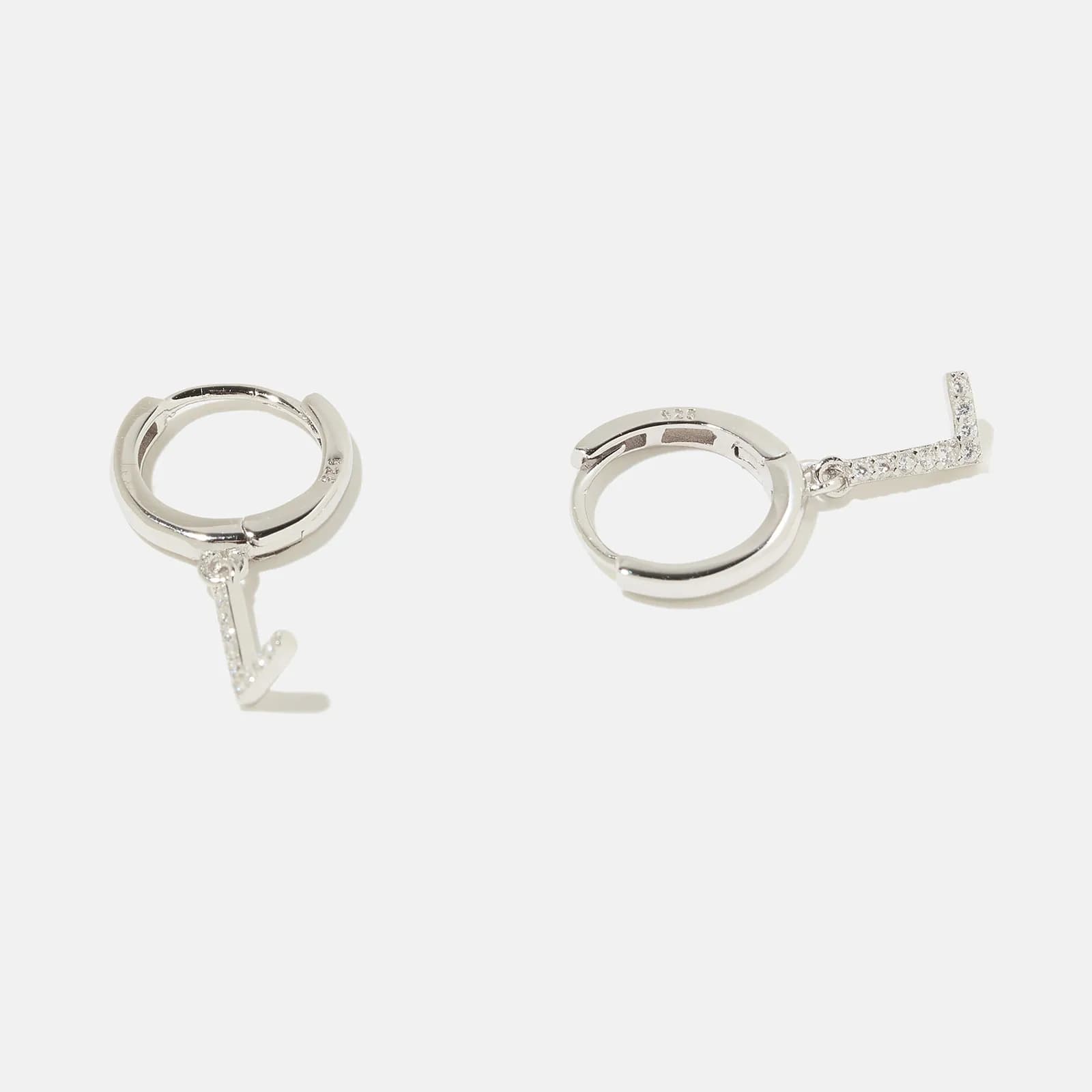 Örhängen äkta silver - hoops, bokstav L 4