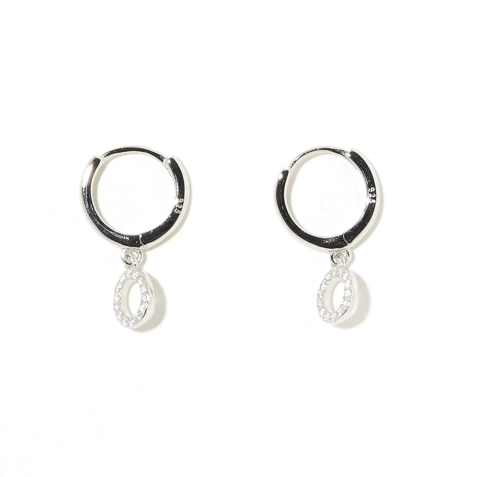 Örhängen äkta silver - hoops, bokstav O