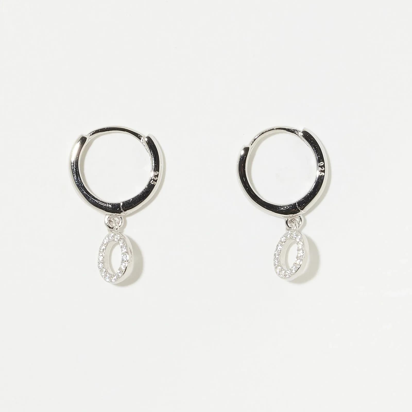 Örhängen äkta silver - hoops, bokstav O