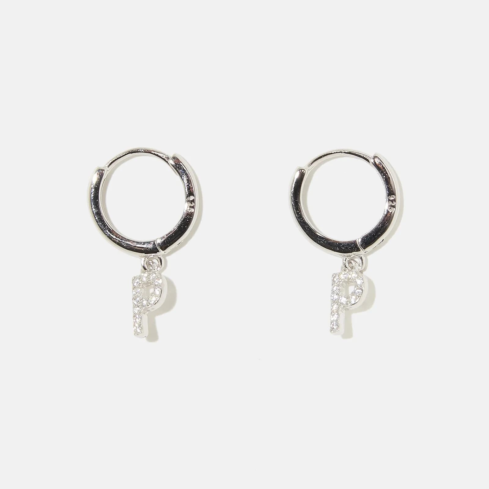 Örhängen äkta silver - hoops, bokstav P