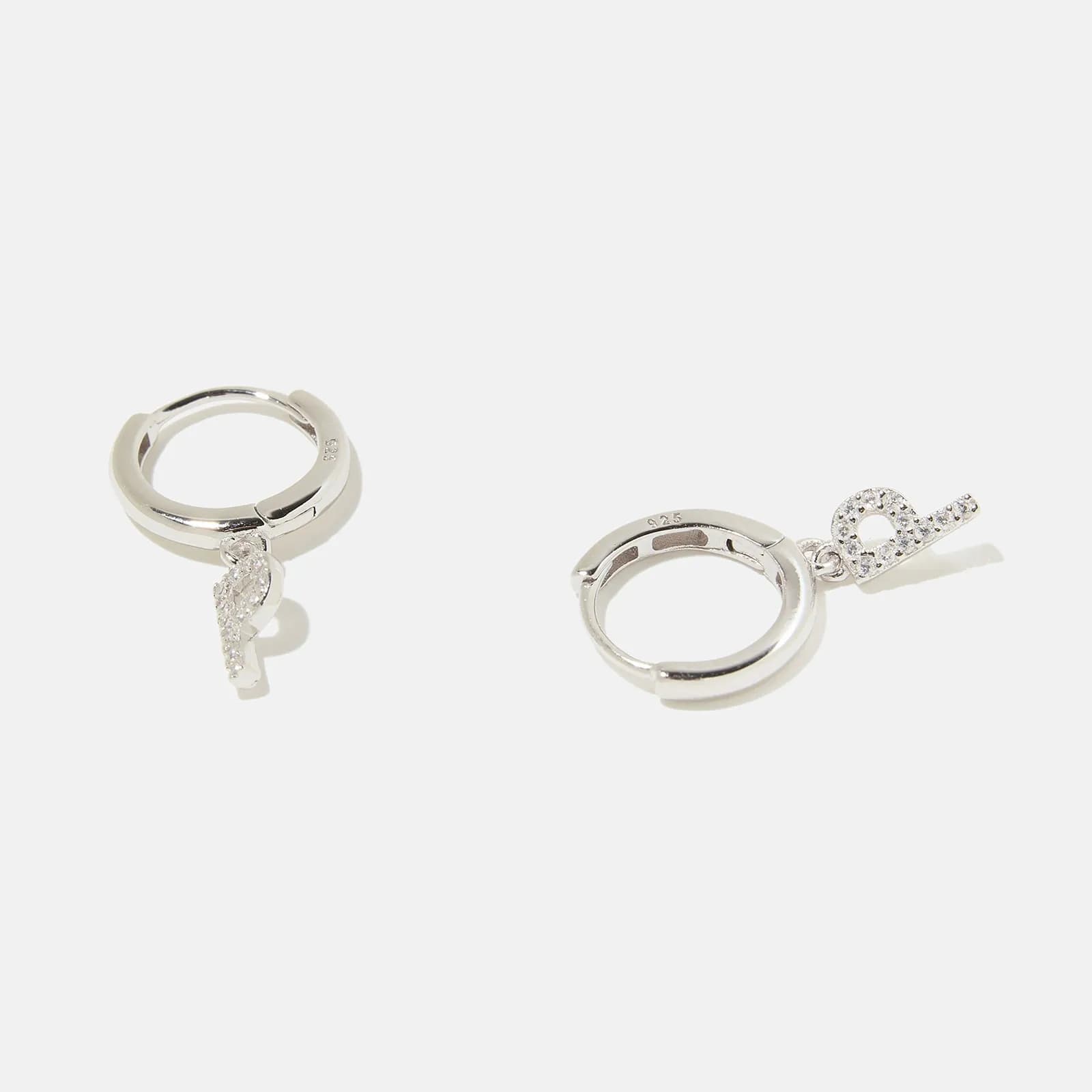 Örhängen äkta silver - hoops, bokstav P 4