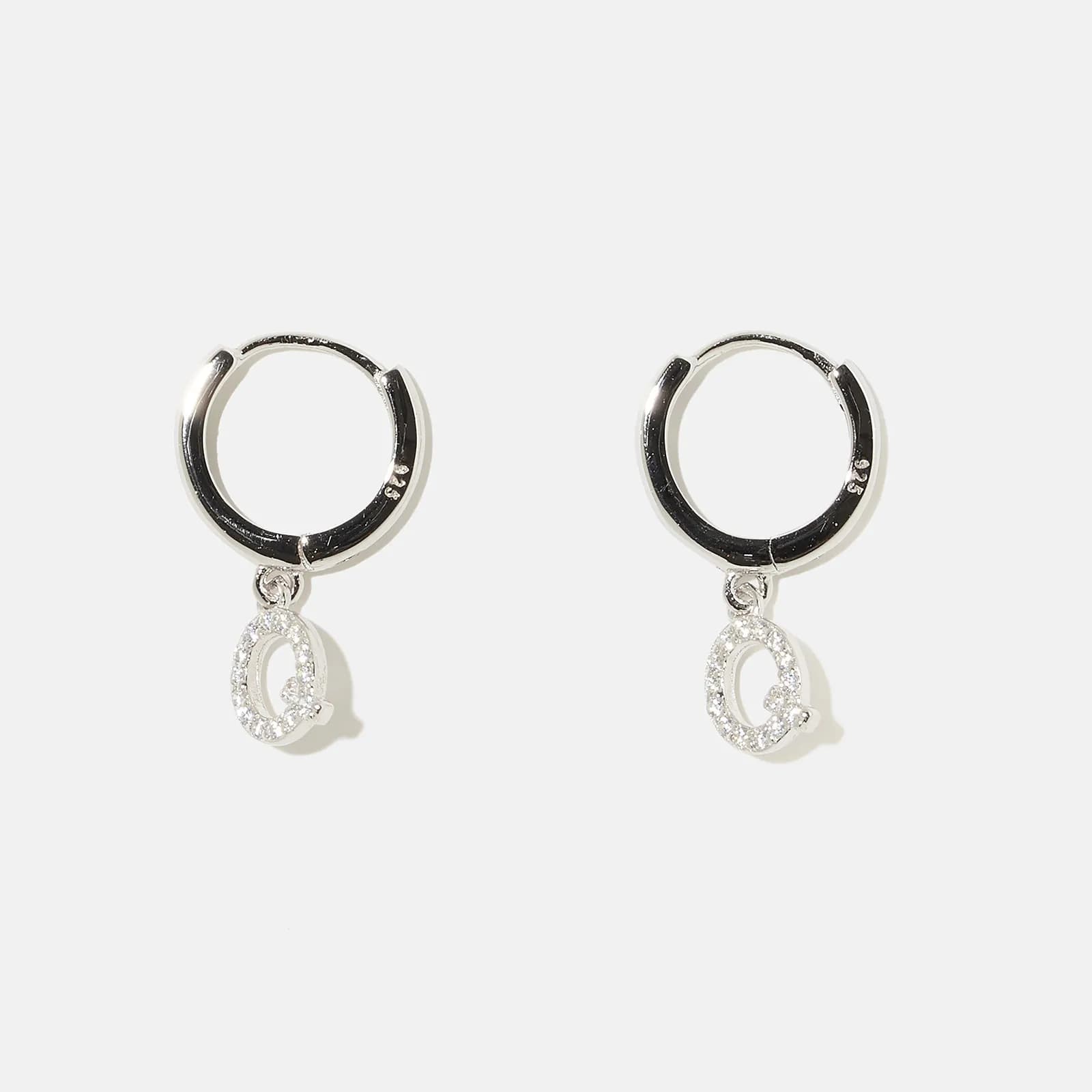 Örhängen äkta silver - hoops, bokstav Q