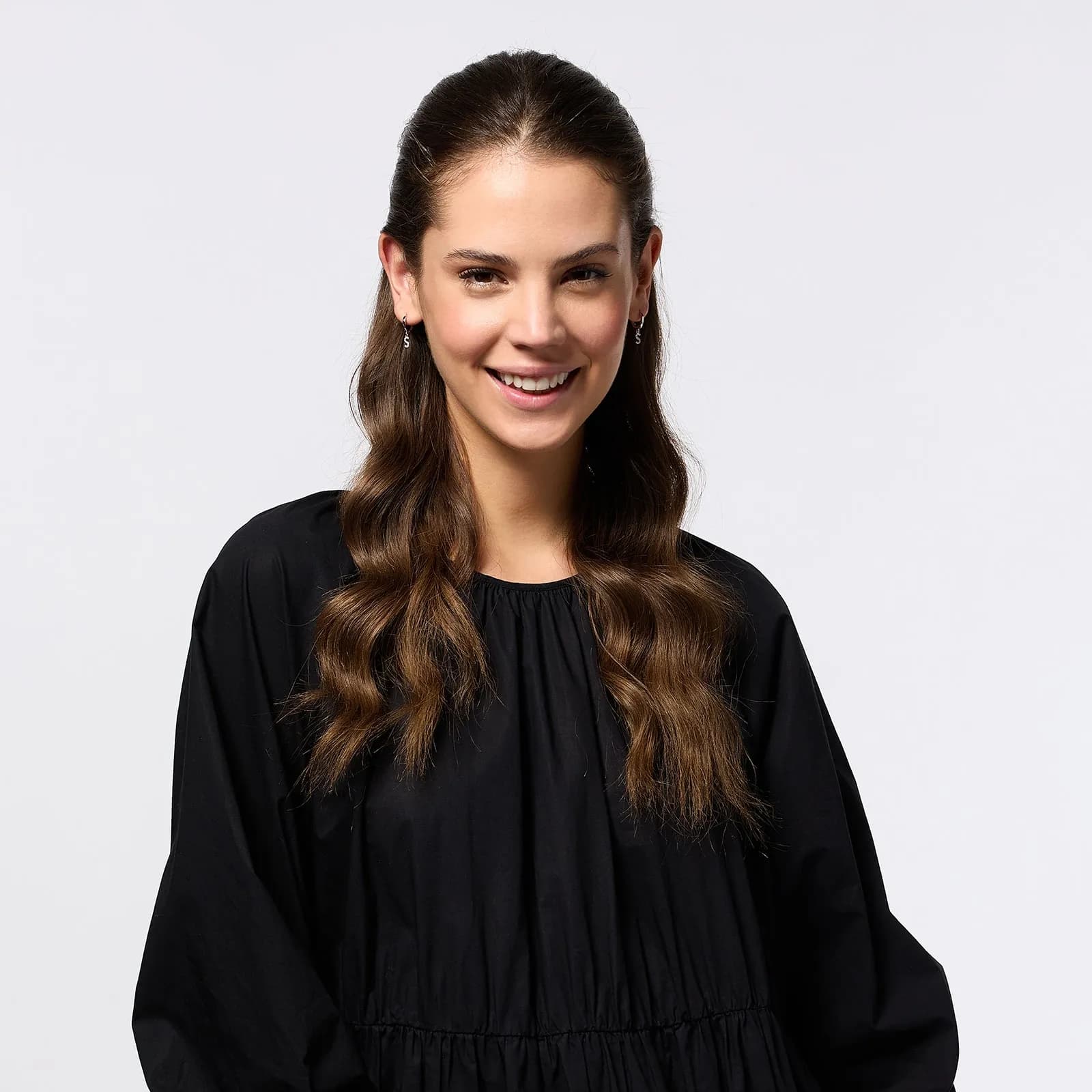 Örhängen äkta silver - hoops, bokstav S 3