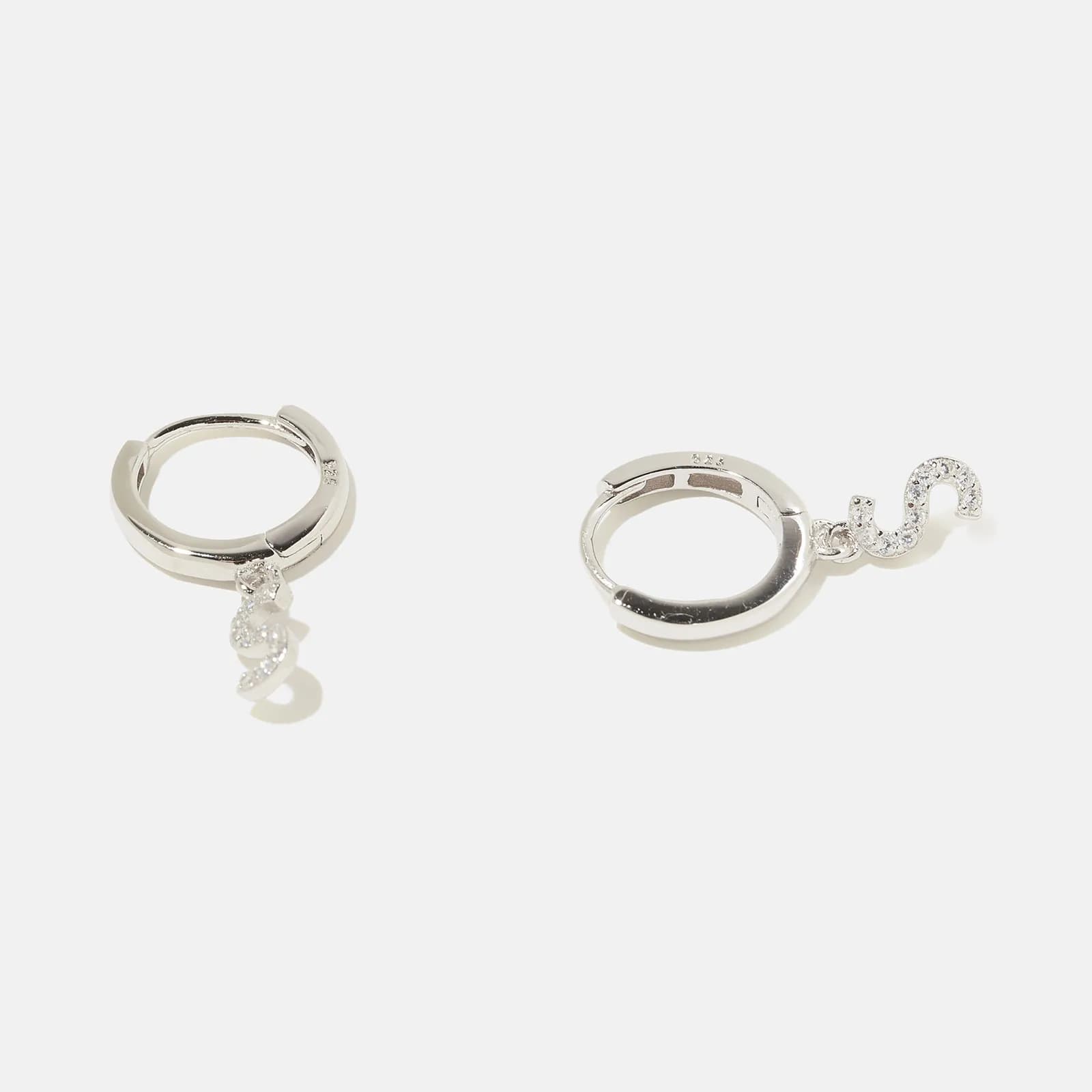 Örhängen äkta silver - hoops, bokstav S 4