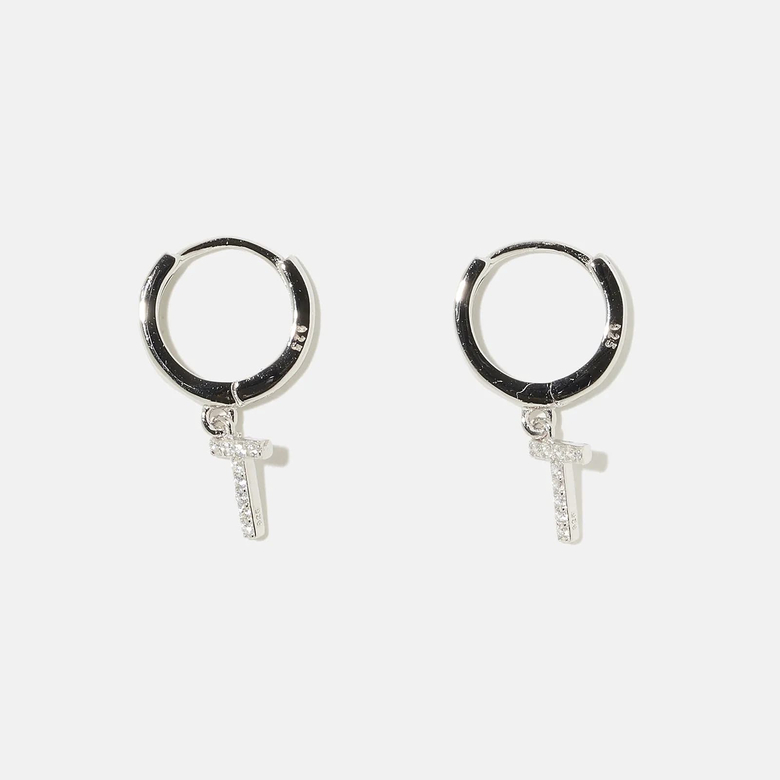 Örhängen äkta silver - hoops, bokstav T