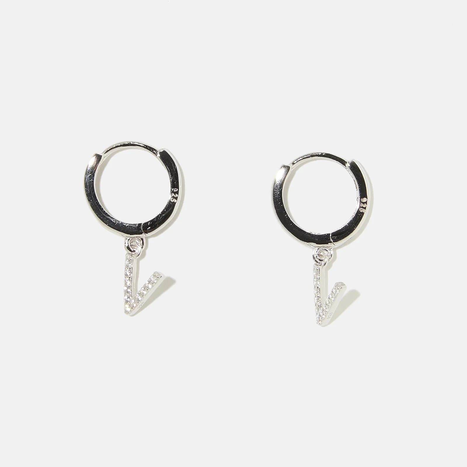 Örhängen äkta silver - hoops, bokstav V