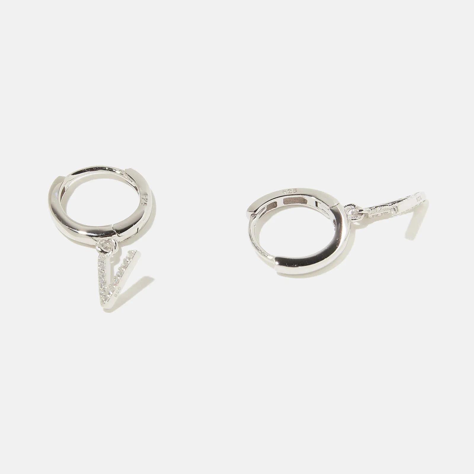 Örhängen äkta silver - hoops, bokstav V 4