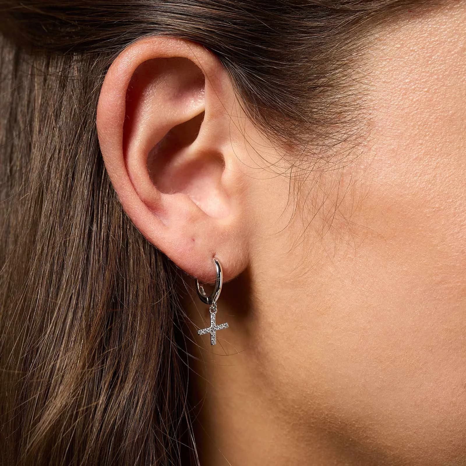 Örhängen äkta silver - hoops, bokstav X 2