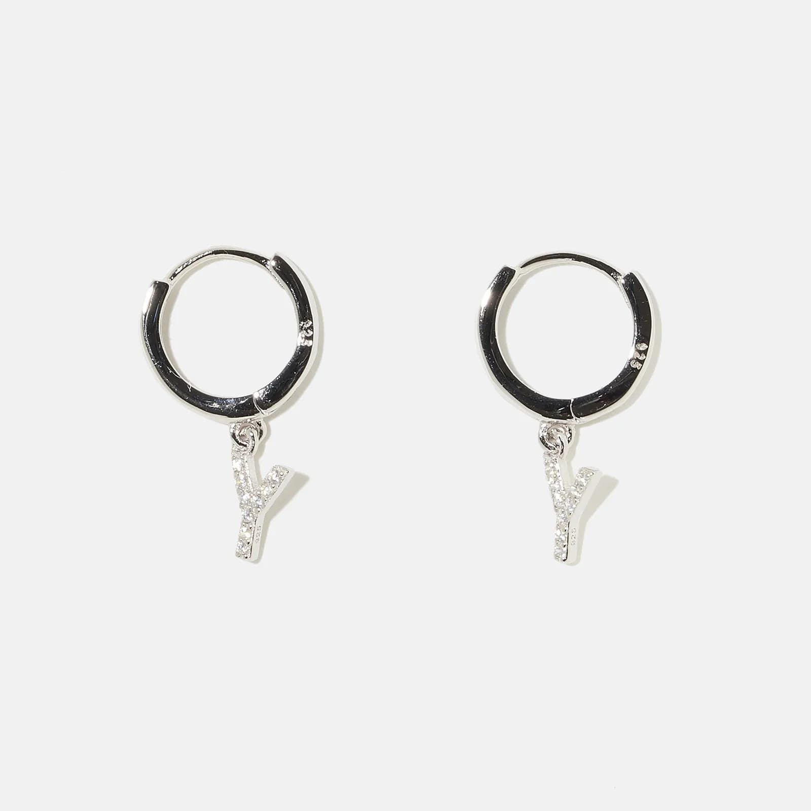 Örhängen äkta silver - hoops, bokstav W