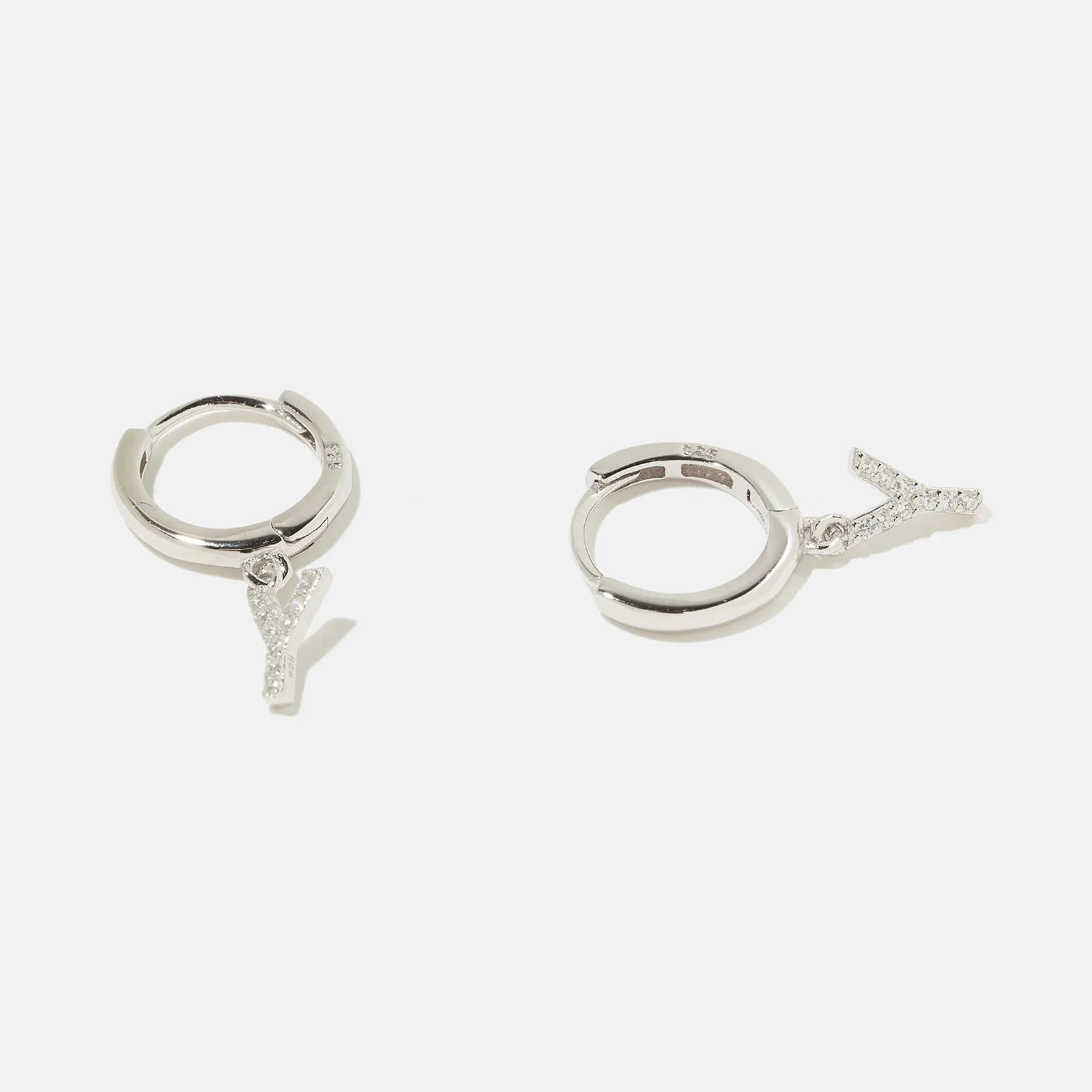 Örhängen äkta silver - hoops, bokstav W 4