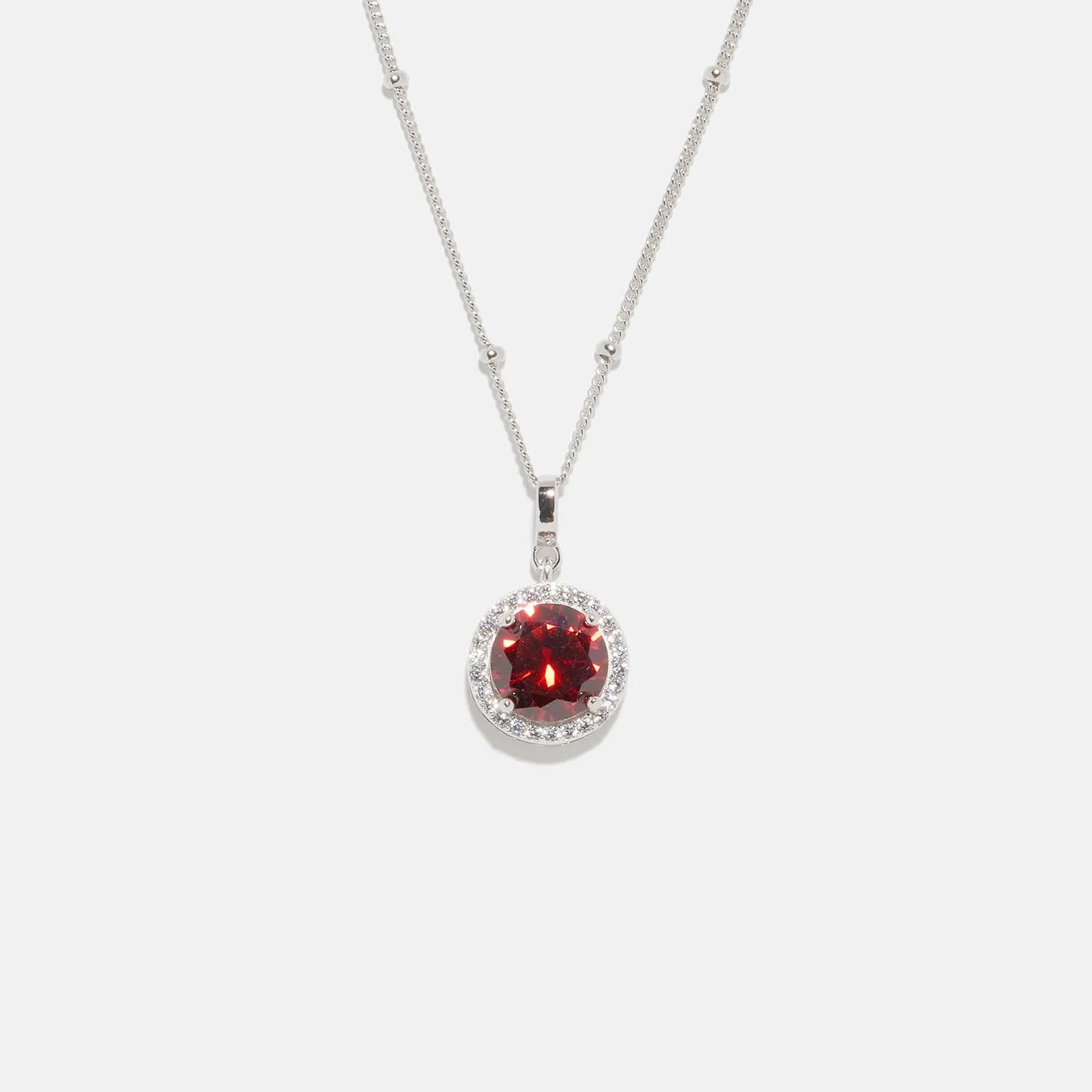 Halsband äkta silver - månadsten Januari, 42+3cm