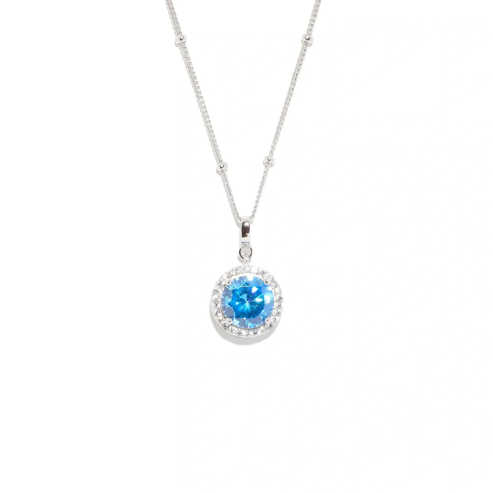 Halsband äkta silver - månadsten Mars, 42+3cm