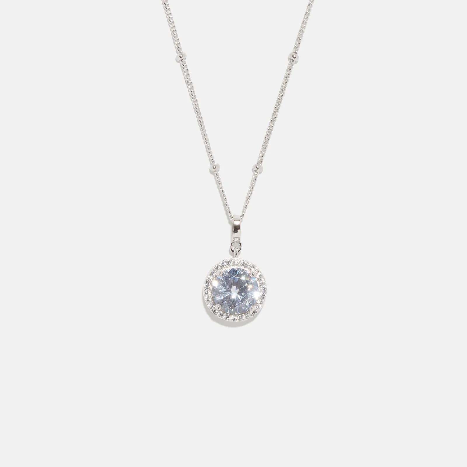 Halsband äkta silver - månadsten April, 42+3cm