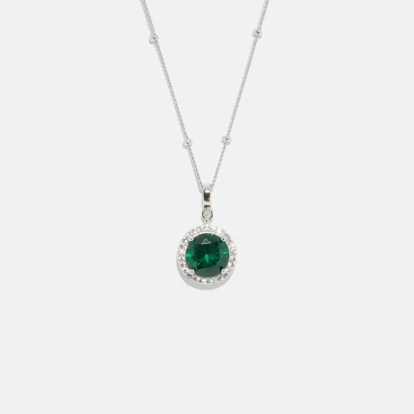 Halsband äkta silver - månadsten Maj, 42+3cm