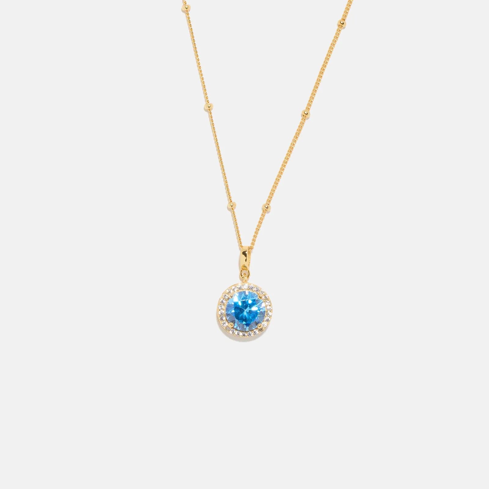 Guldpläterat halsband i äkta silver - månadsten Mars, 42+3cm