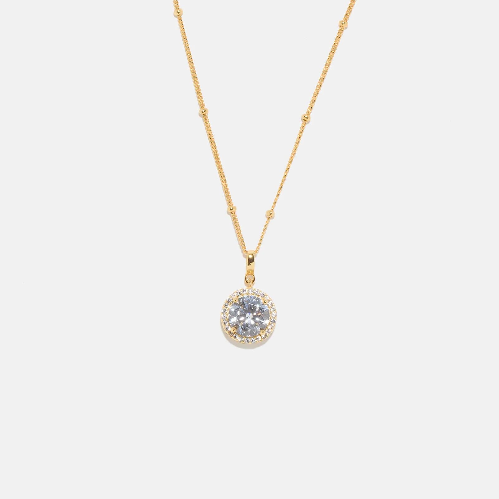 Guldpläterat halsband i äkta silver - månadsten April, 42+3cm