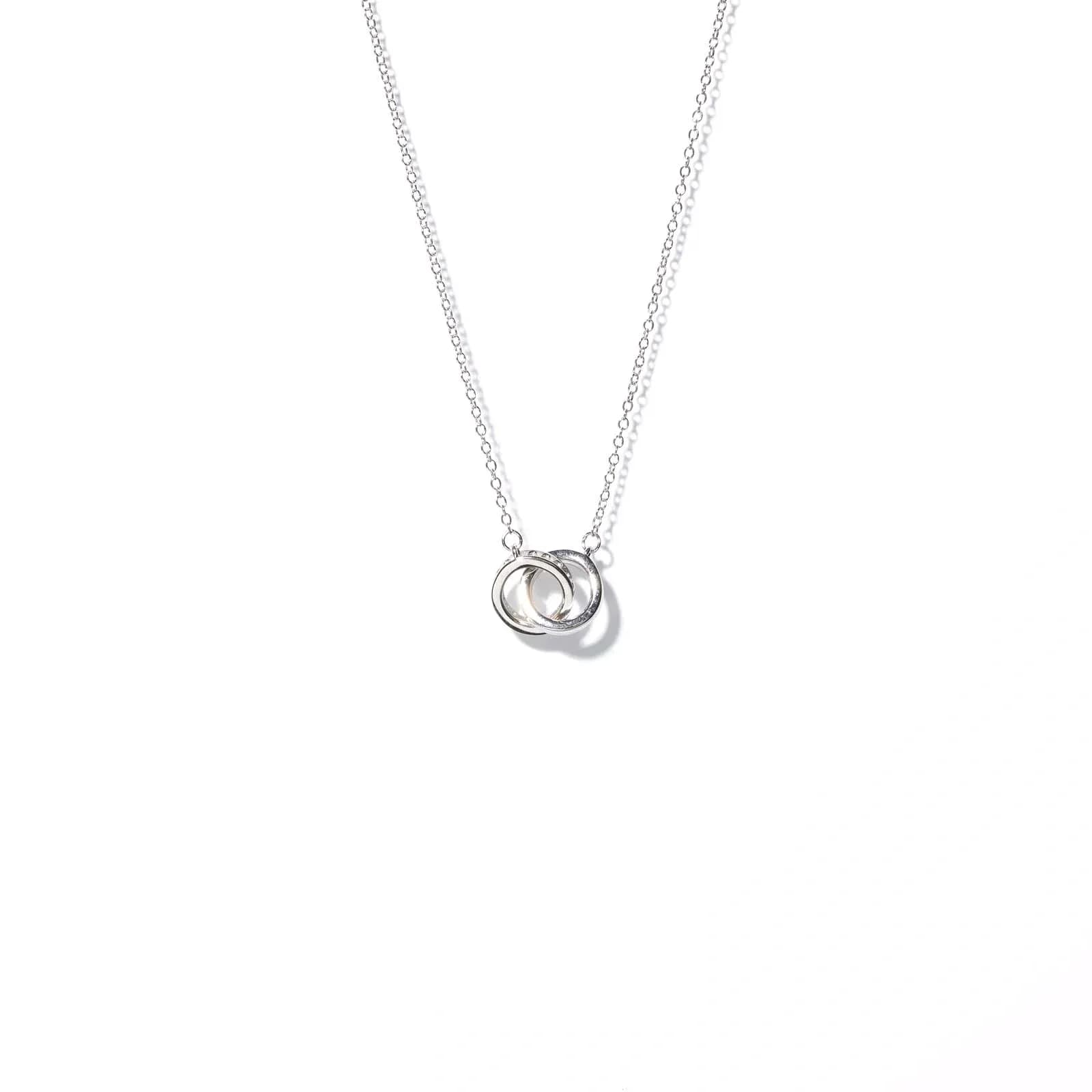 Halsband äkta silver - länkade cirklar, 42+3 cm