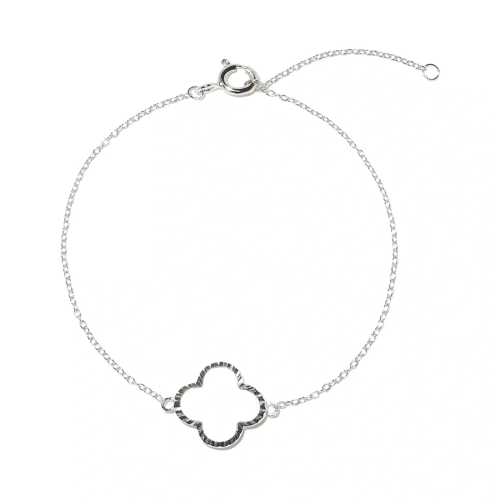 Armband dam, äkta silver - fyrklöver, snäckskal