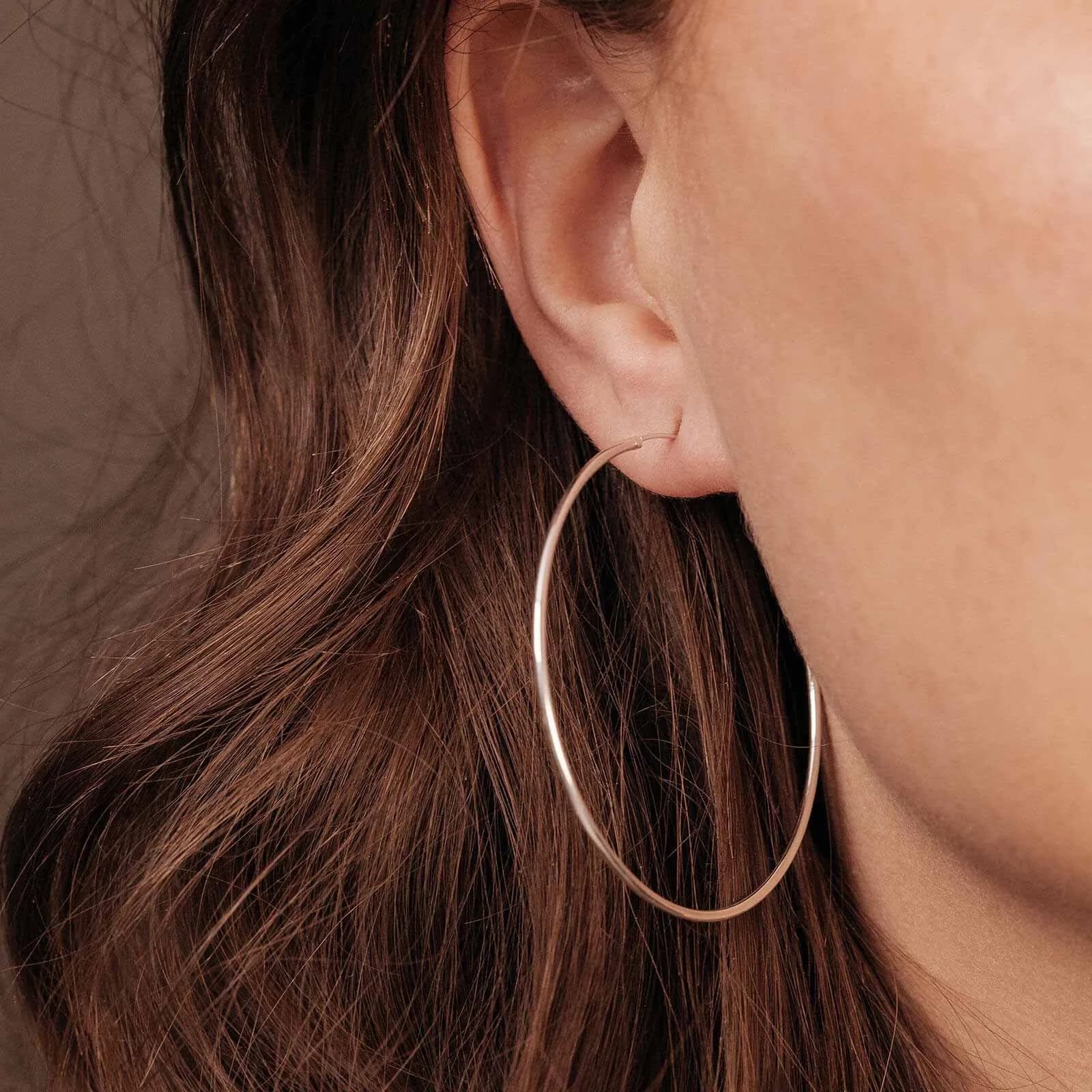 Örhängen i äkta silver - hoops 50 mm 2