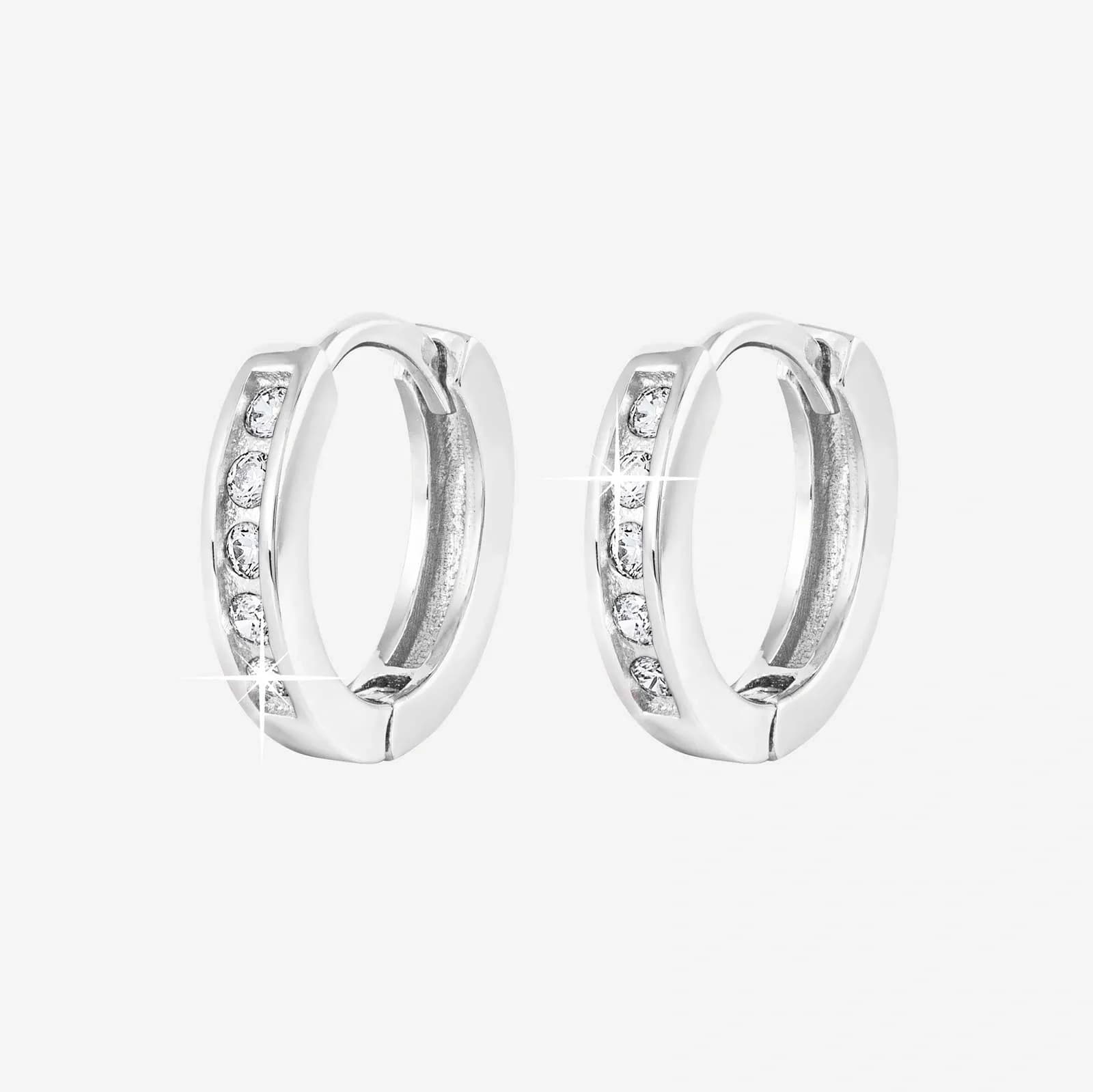 Örhängen i äkta silver - hoops med stenar 13,5mm