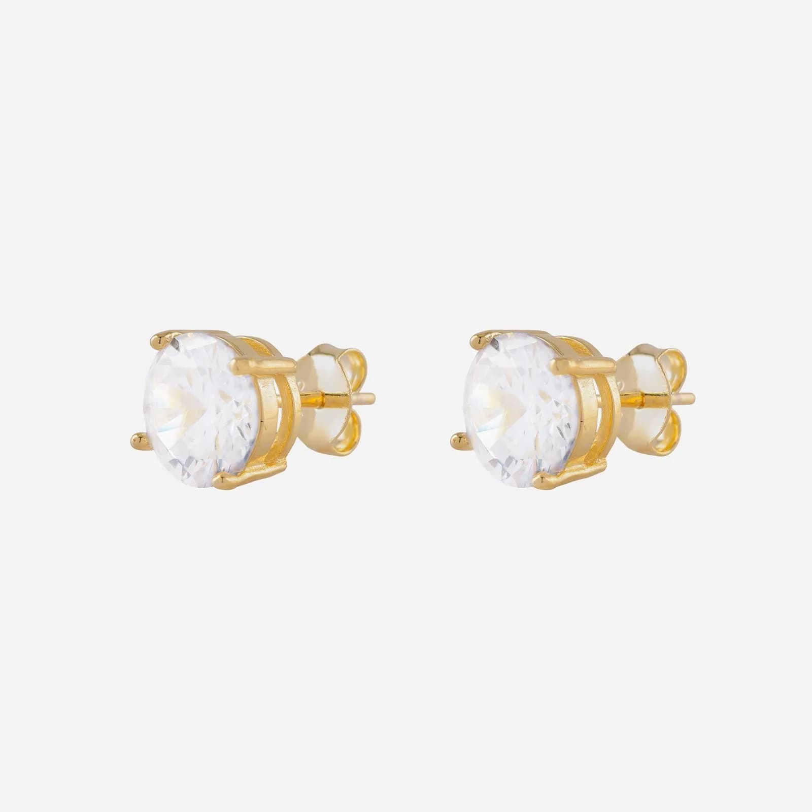 Guldpläterade silverörhängen - Kubisk Zirkonia 5 mm