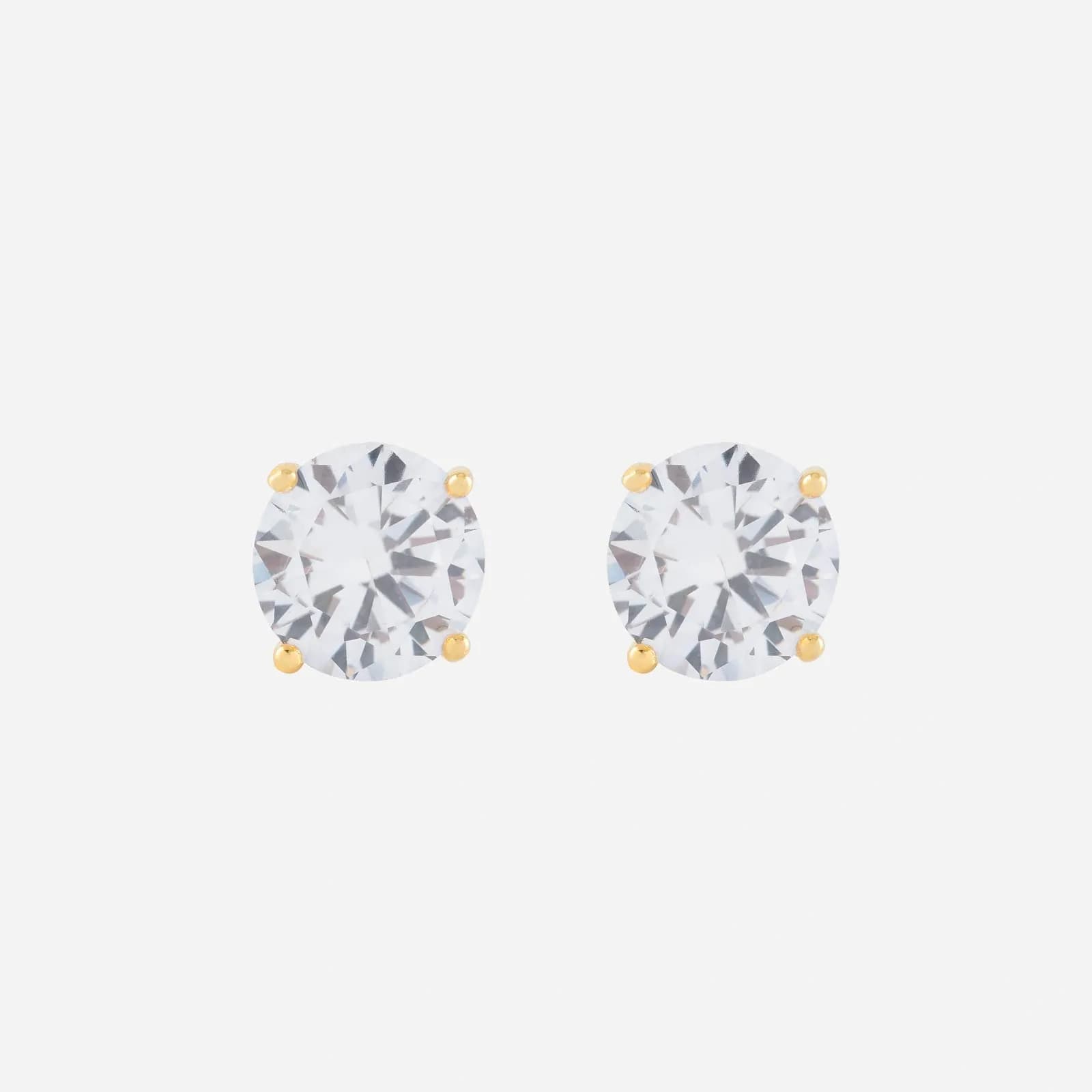 Guldpläterade silverörhängen - Kubisk Zirkonia 8 mm 2