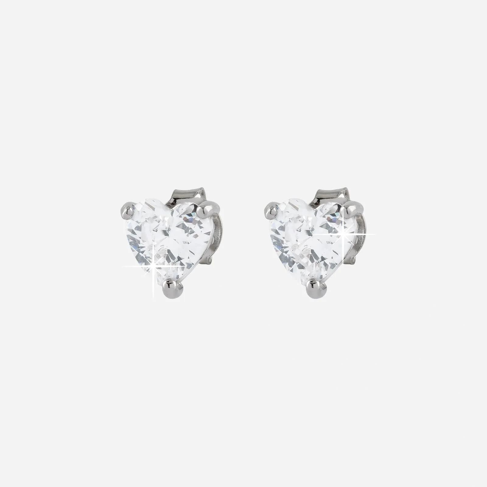 Silverörhängen - hjärtformade Kubisk Zirkonia 5 mm