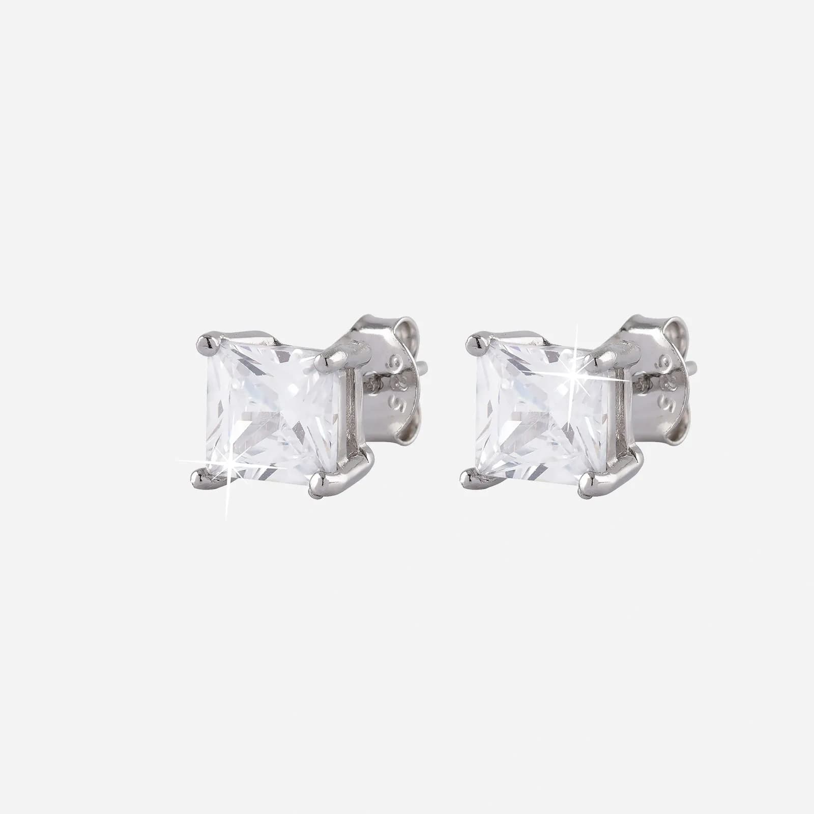 Silverörhängen - kvadratisk Kubisk Zirkonia 3 mm