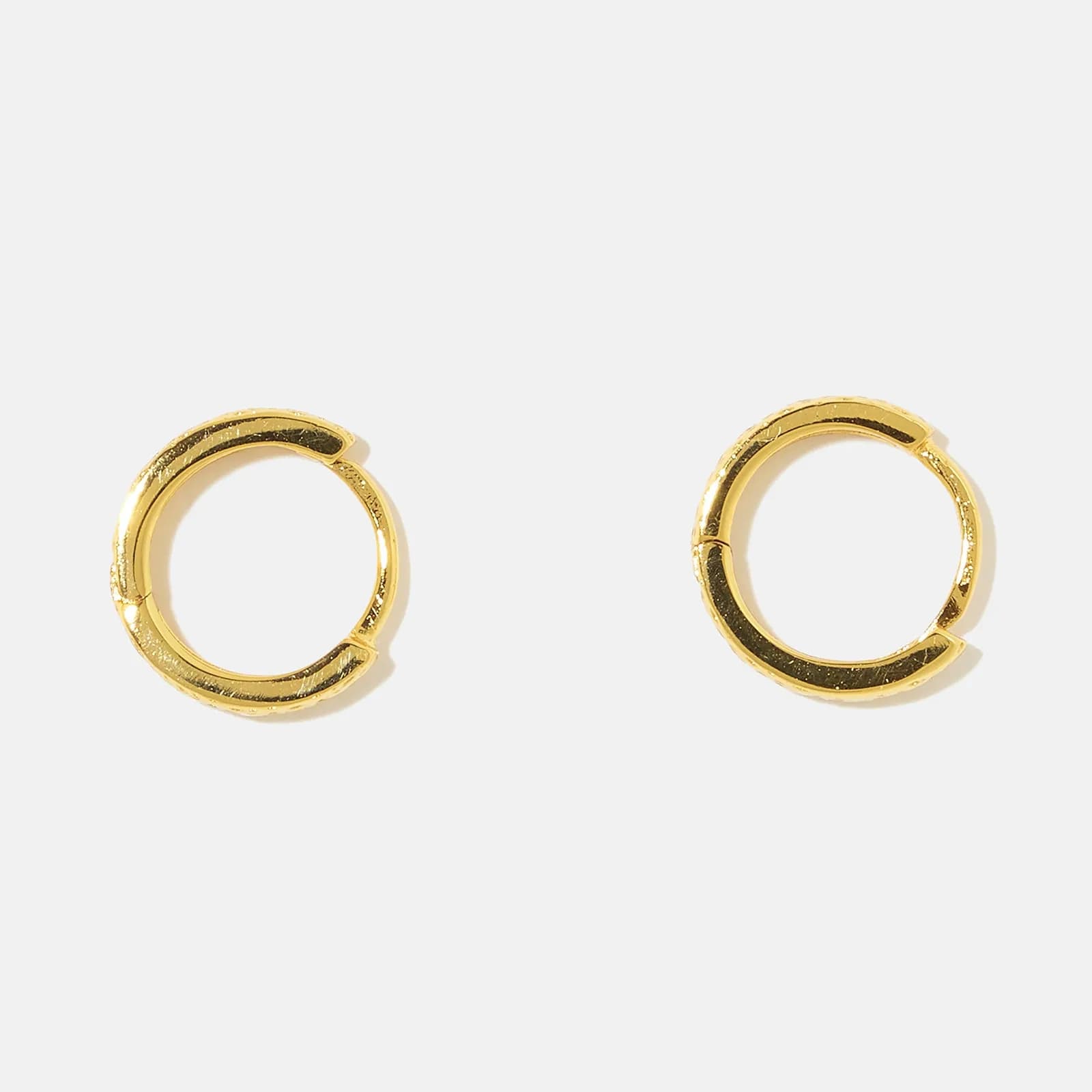 Guldpläterade silverörhängen - mönstrade hoops 12 mm 4