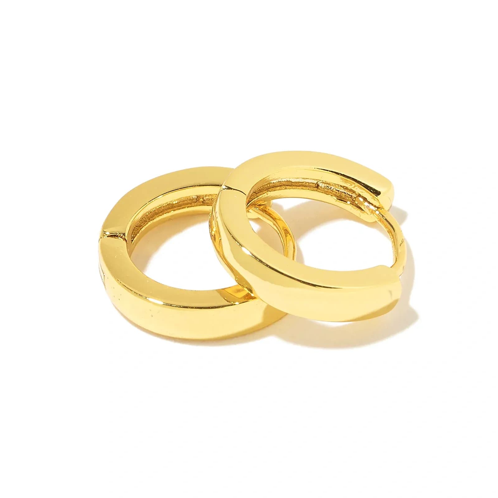 Guldpläterade silverörhängen - släta hoops 12 mm