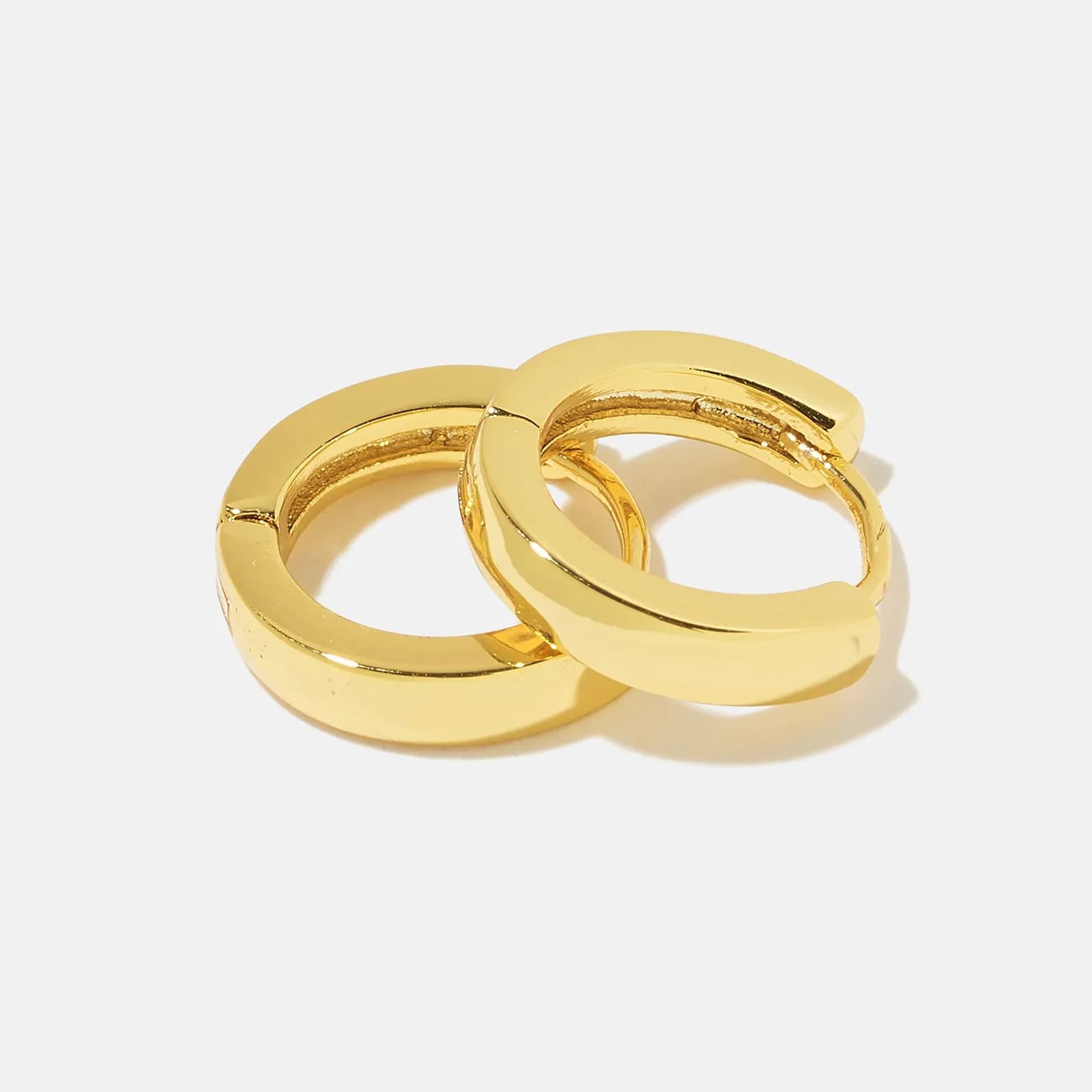Guldpläterade silverörhängen - släta hoops 12 mm