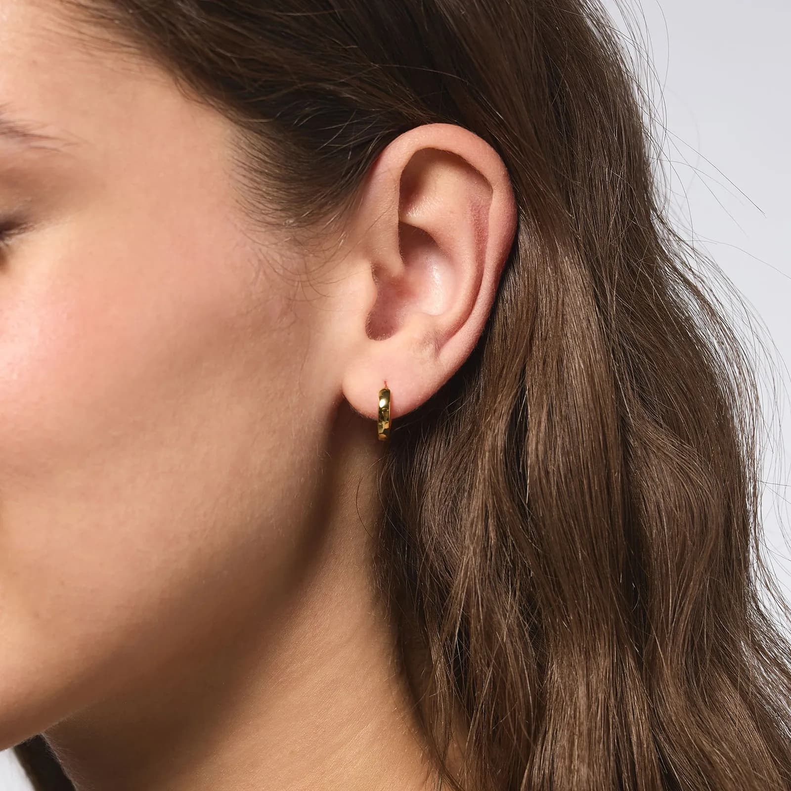 Guldpläterade silverörhängen - släta hoops 12 mm 2
