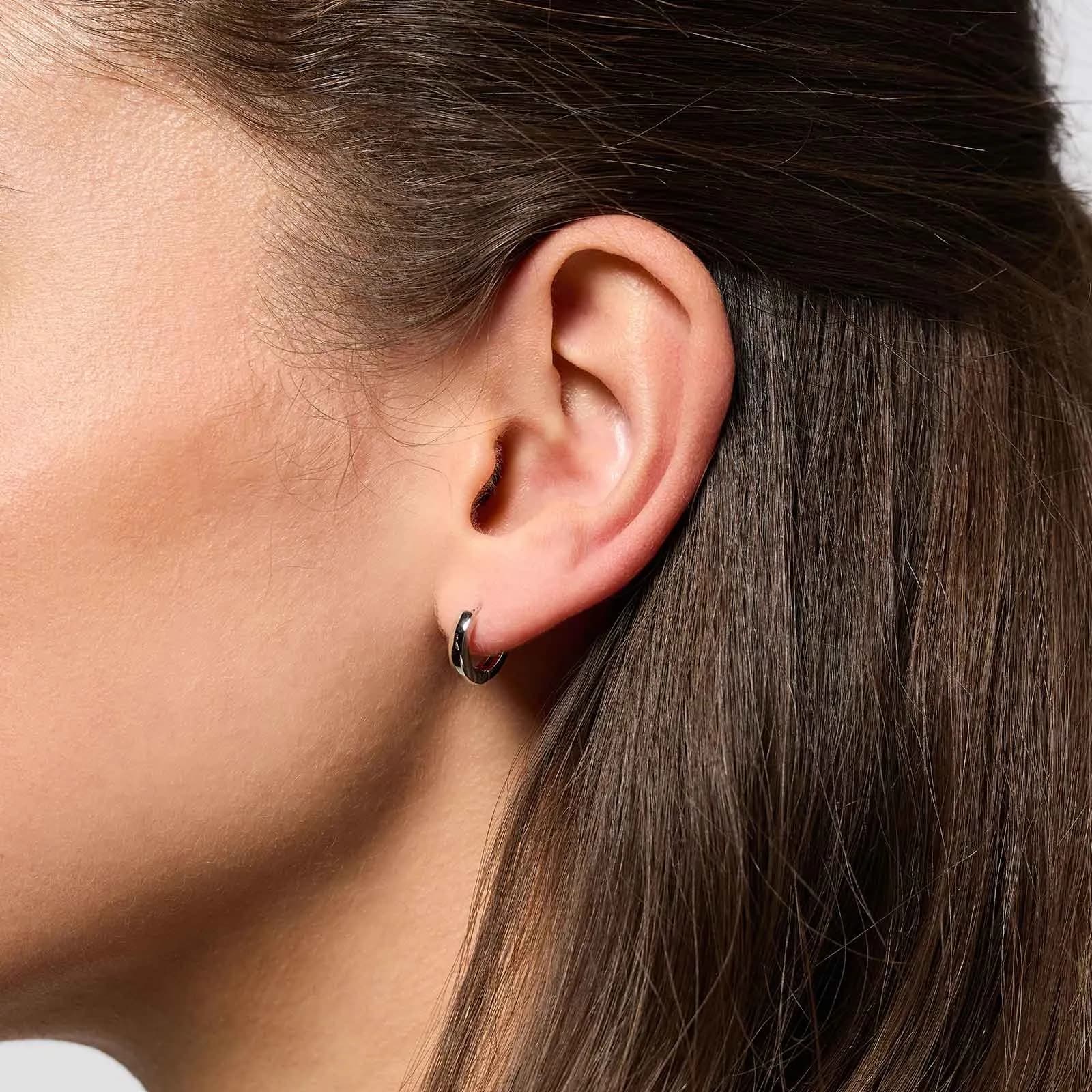 Örhängen äkta silver - släta hoops 12 mm 2