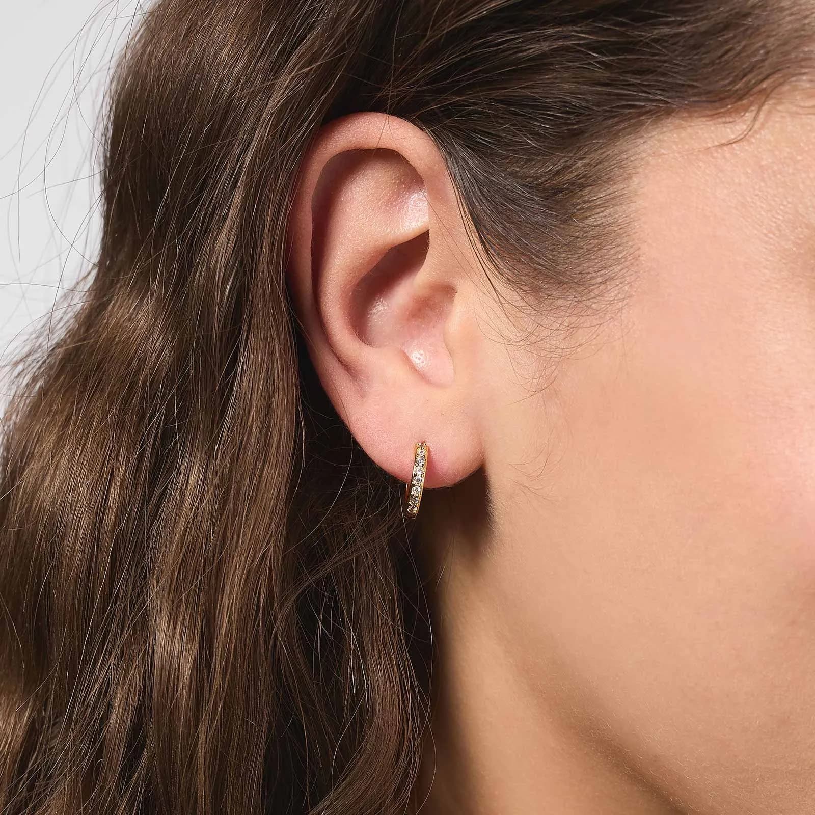 Guldpläterade silverörhängen - hoops 12 mm 3