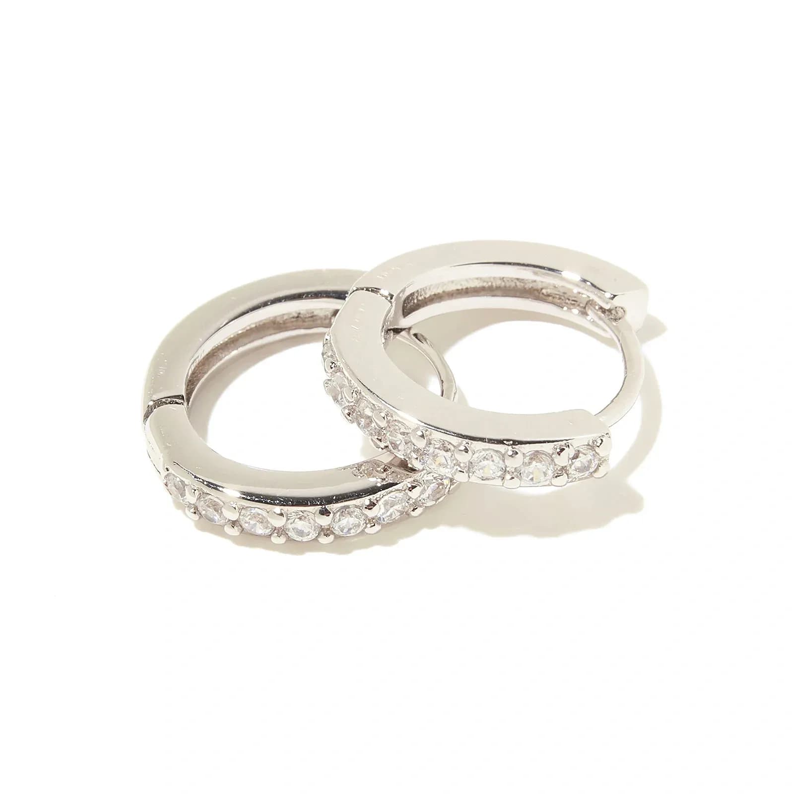 Örhängen äkta silver - glittriga hoops 12 mm