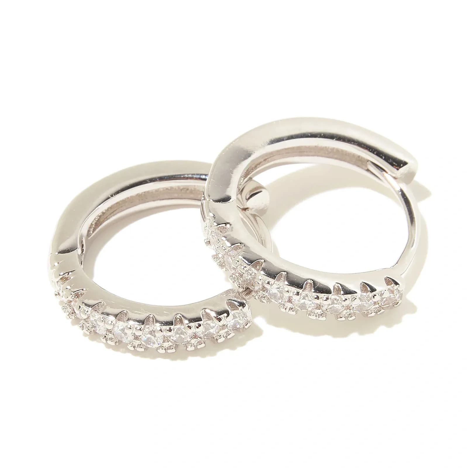 Örhängen äkta silver - glittriga hoops 15 mm