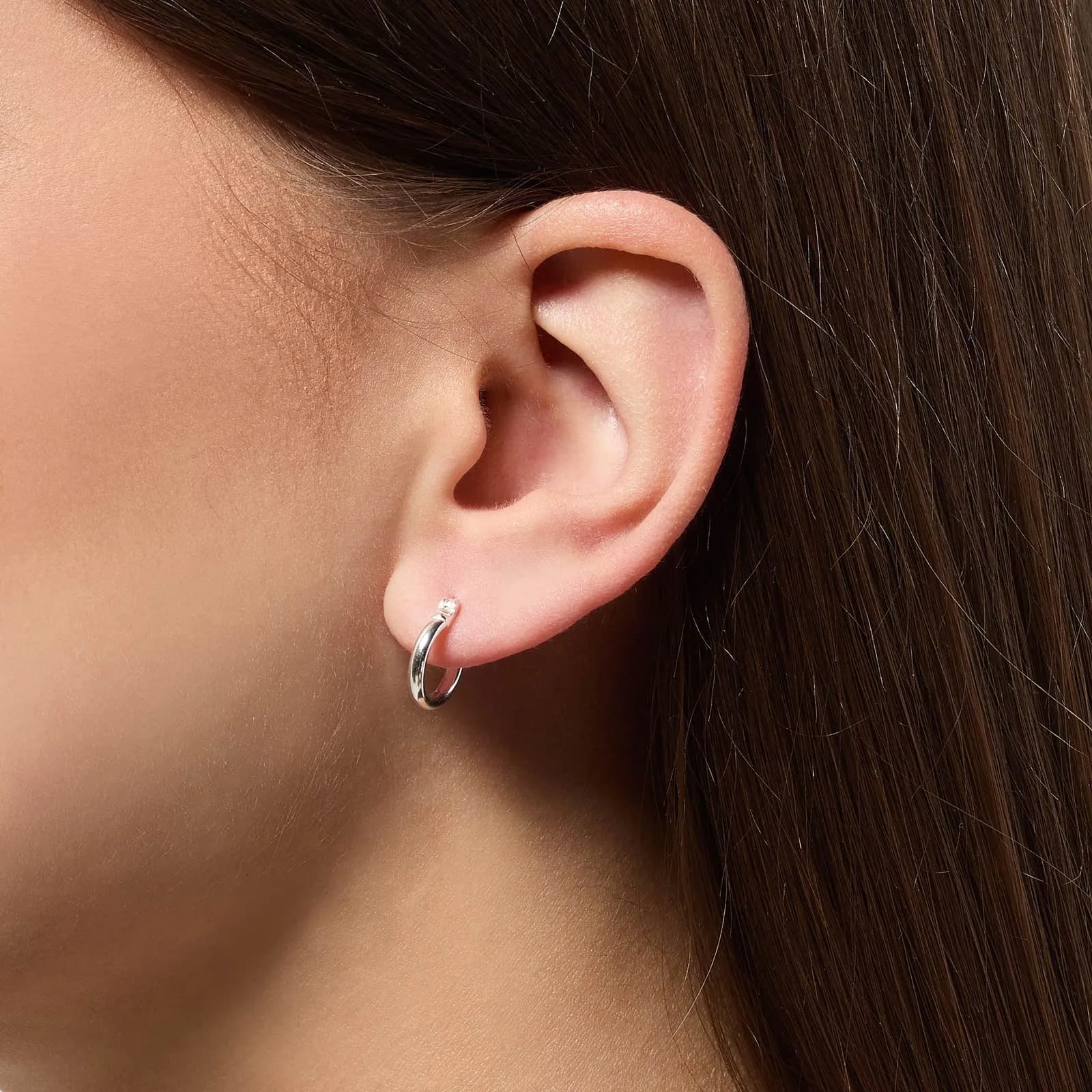 Örhängen i äkta silver - släta hoops 12 mm 2