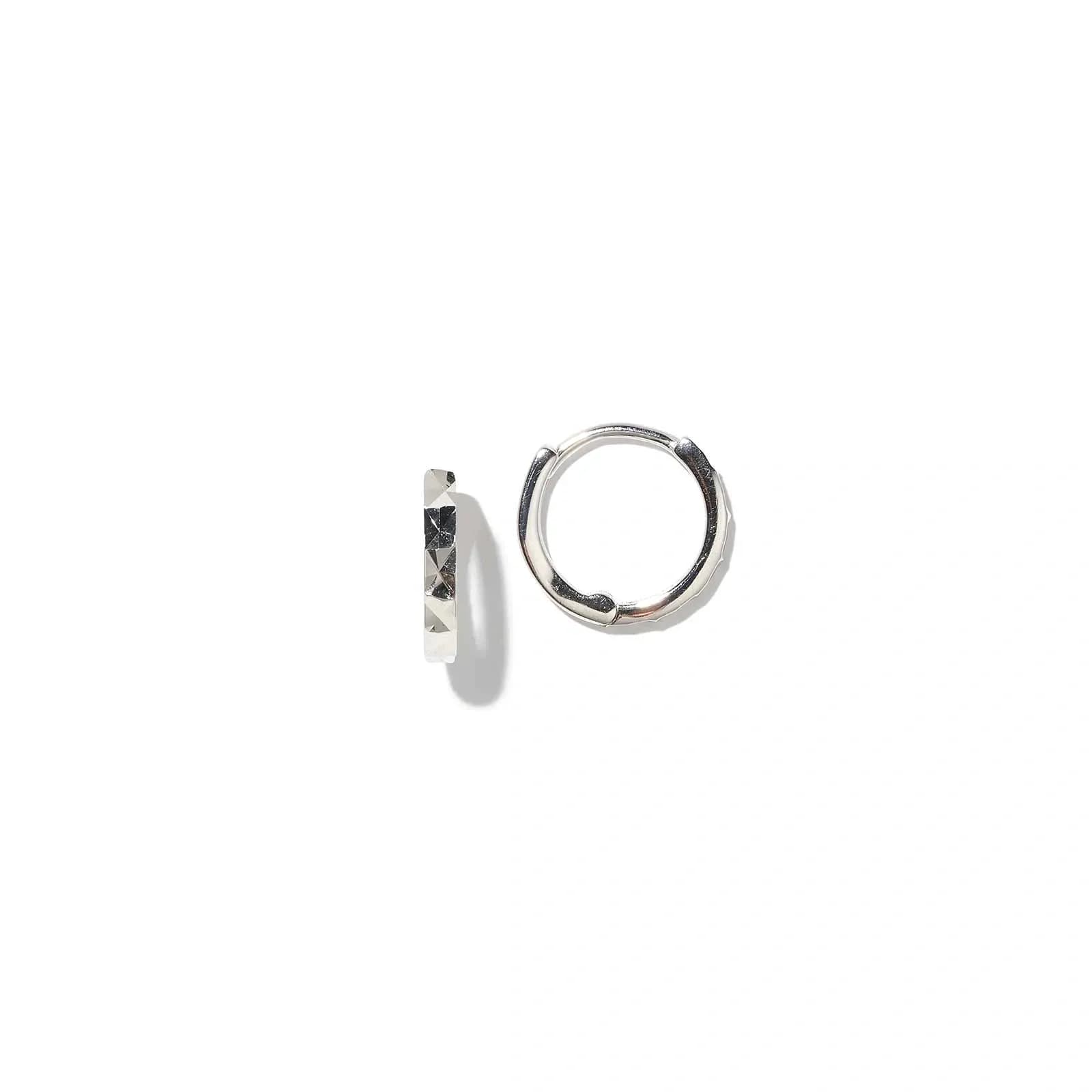 Hoops i äkta silver - mönstrad yta, 12mm