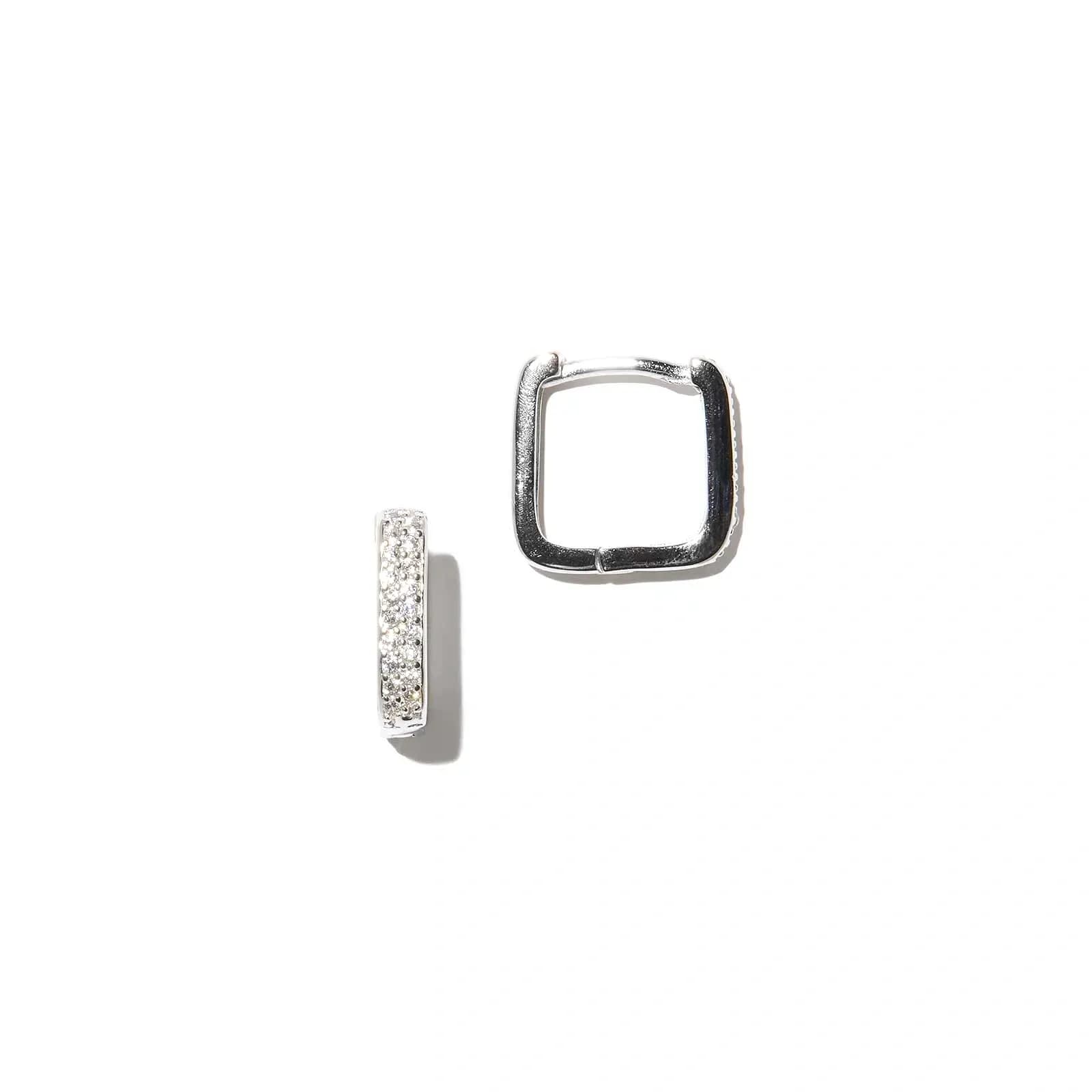 Örhängen i äkta silver - fyrkantiga hoops, 12mm