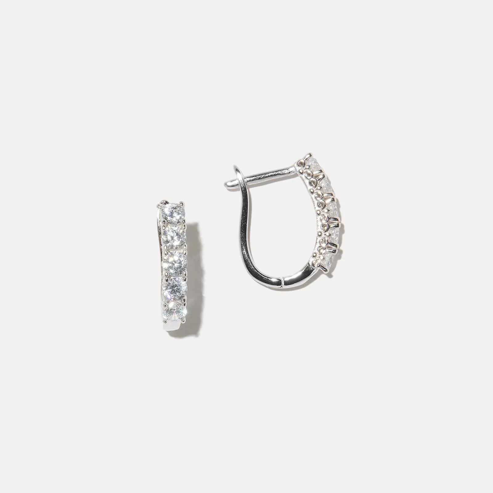 Örhängen i äkta silver - bågar fem stenar, 17mm