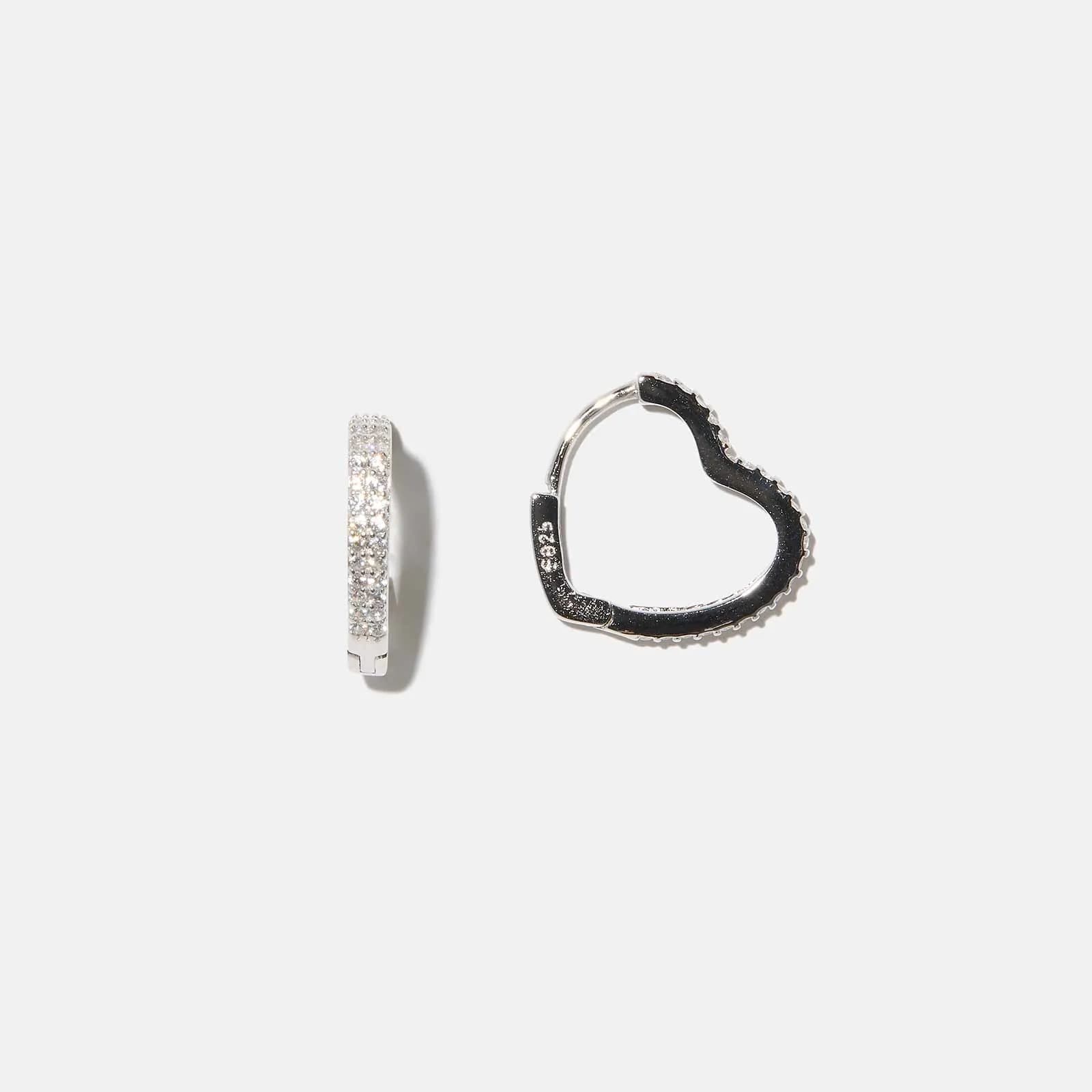 Örhängen i äkta silver - hjärtformade hoops, 25x15mm