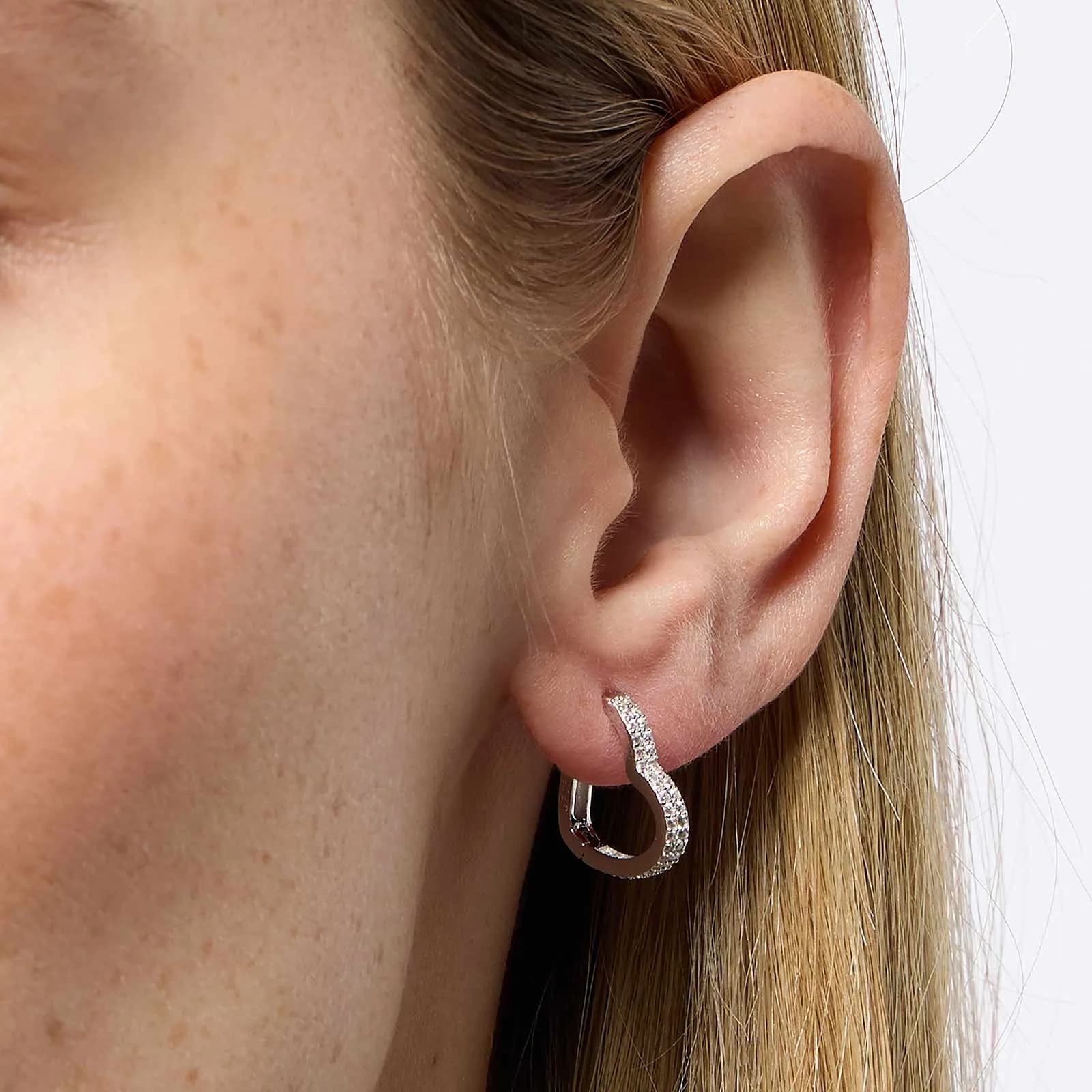 Örhängen i äkta silver - hjärtformade hoops, 25x15mm 2